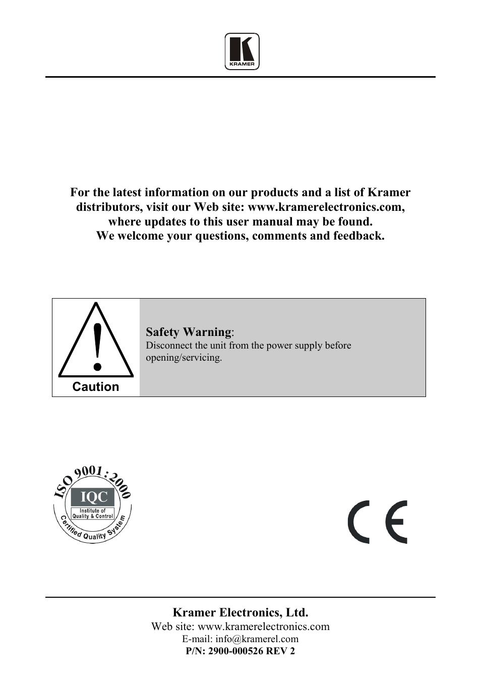 Kramer Electronics FC-322 User Manual | Page 12 / 12