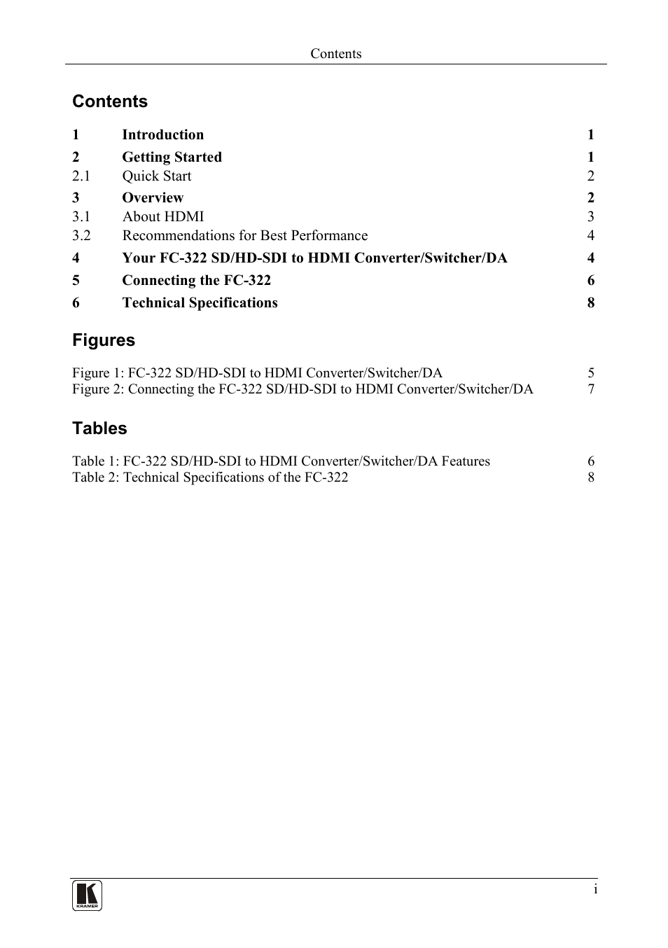 Kramer Electronics FC-322 User Manual | Page 2 / 12