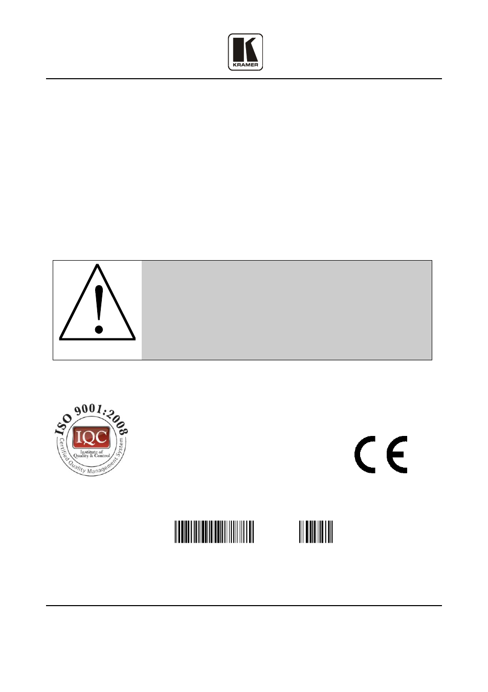 Kramer electronics, ltd, Caution, Safety warning | Kramer Electronics FC-331 User Manual | Page 11 / 11