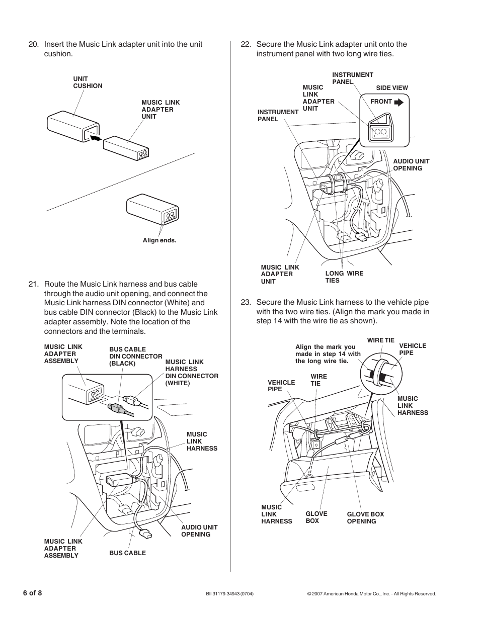 Acura Music Link BII31179-34943 User Manual | Page 6 / 8