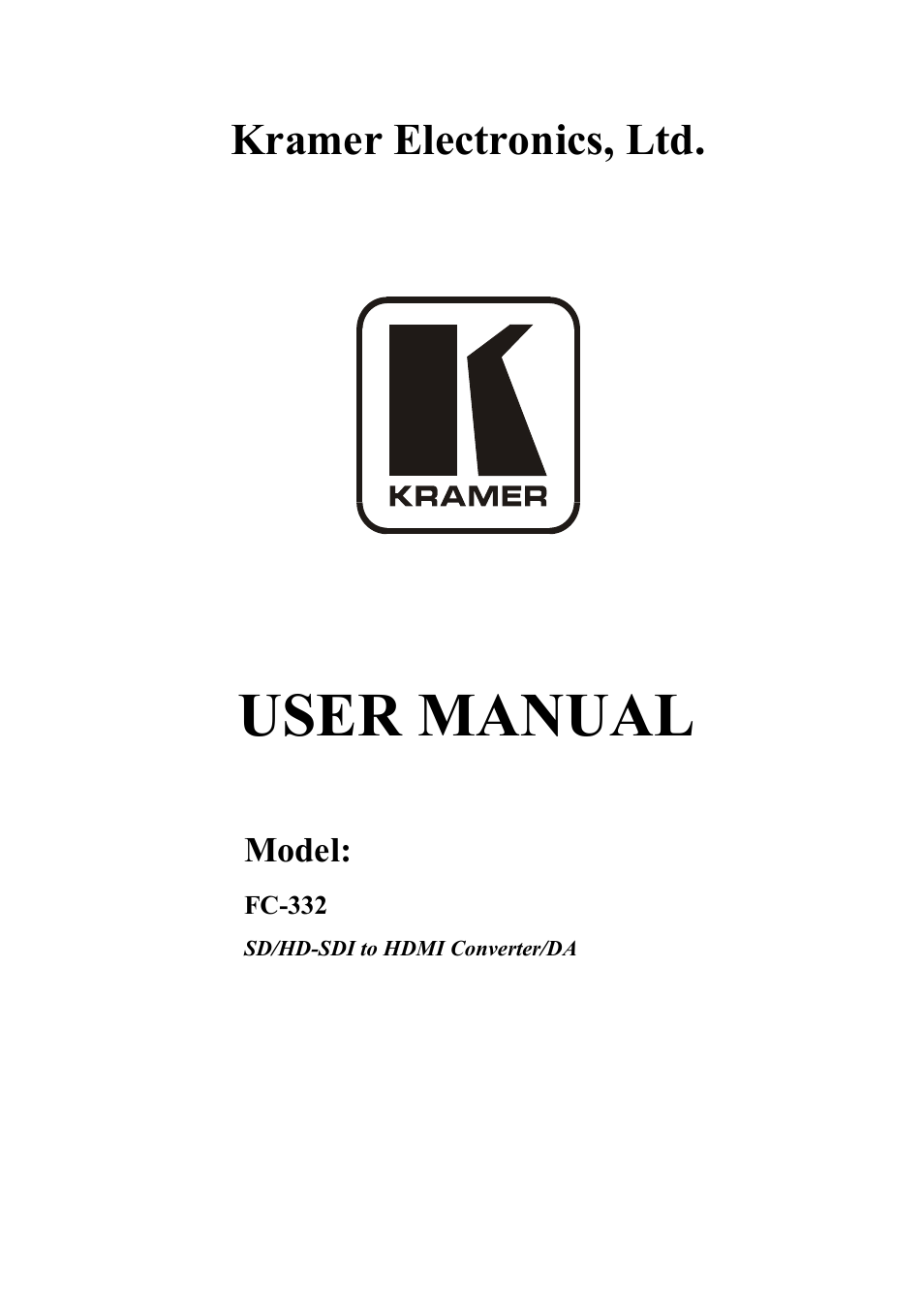 Kramer Electronics FC-332 User Manual | 11 pages