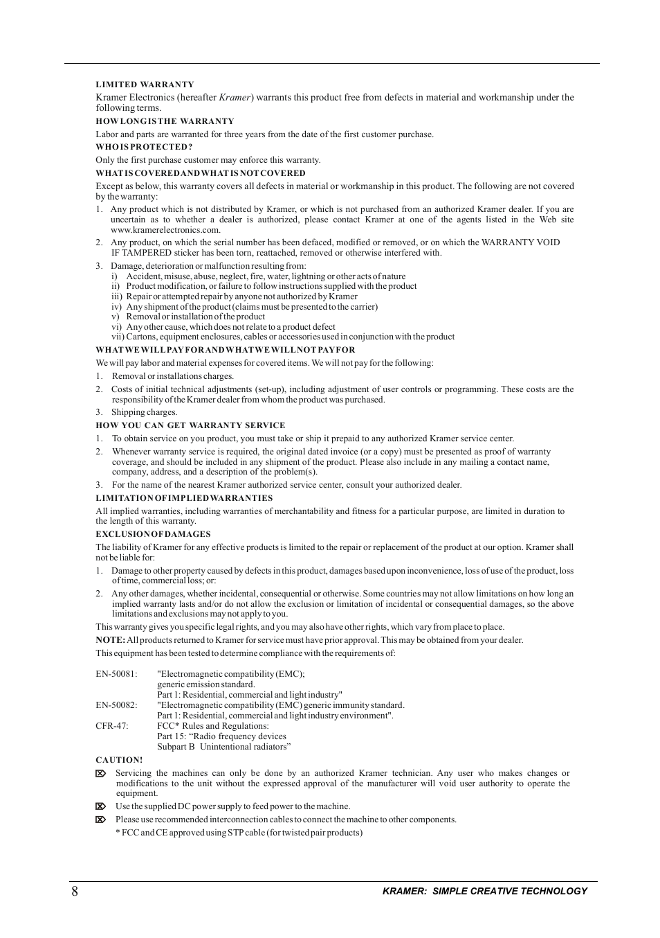 Kramer Electronics FC-332 User Manual | Page 10 / 11