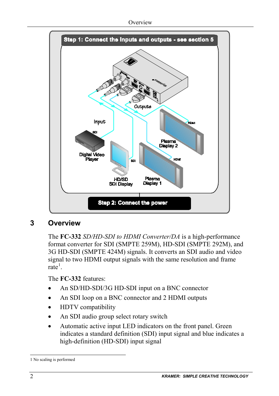 3 overview, Overview, 3overview | Kramer Electronics FC-332 User Manual | Page 4 / 11