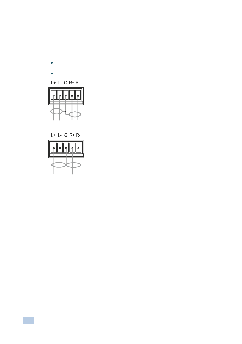 Figure 6: balanced stereo audio connection, Figure 7: unbalanced stereo audio connection | Kramer Electronics FC-340 User Manual | Page 15 / 27