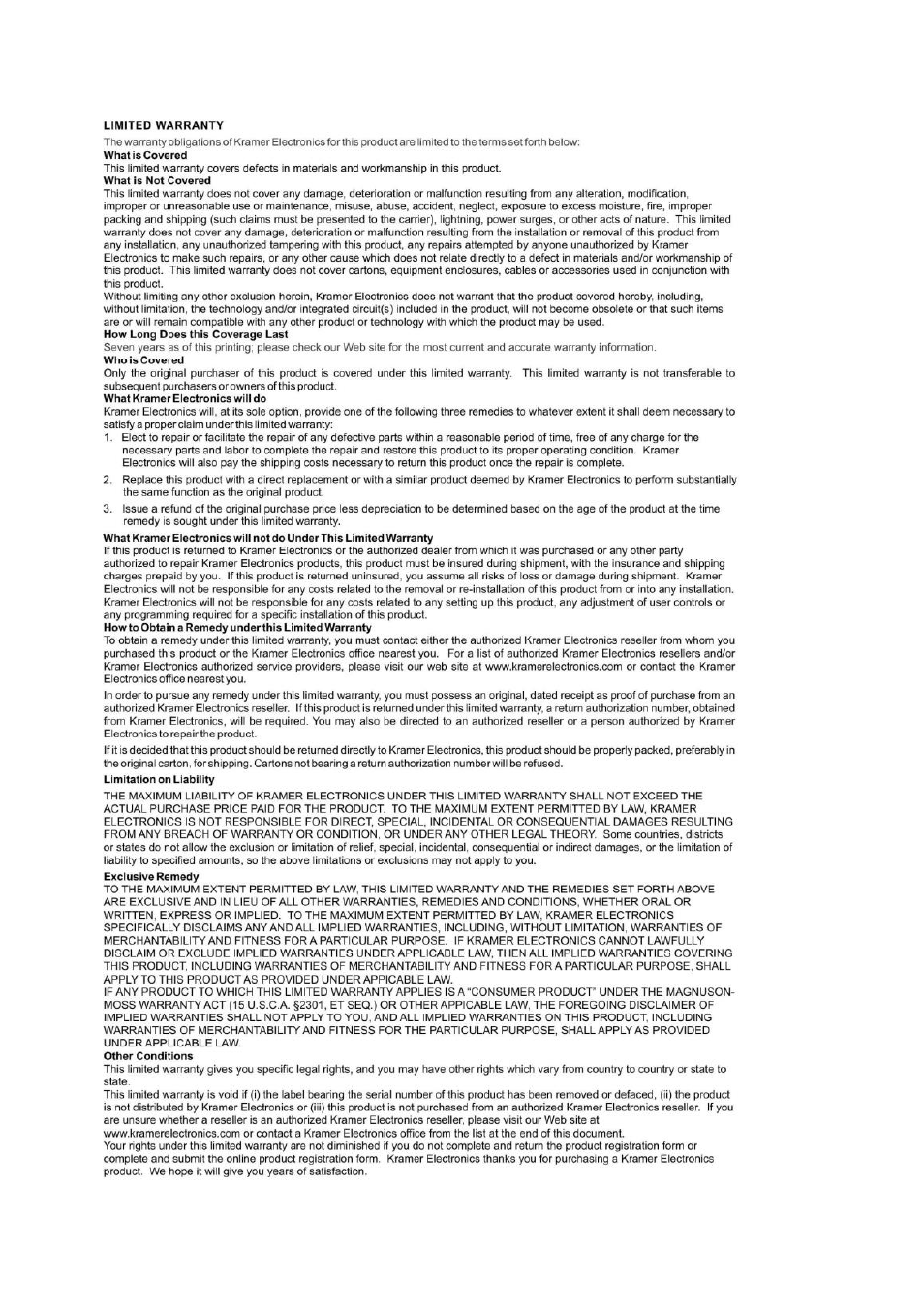 Kramer Electronics FC-340 User Manual | Page 26 / 27