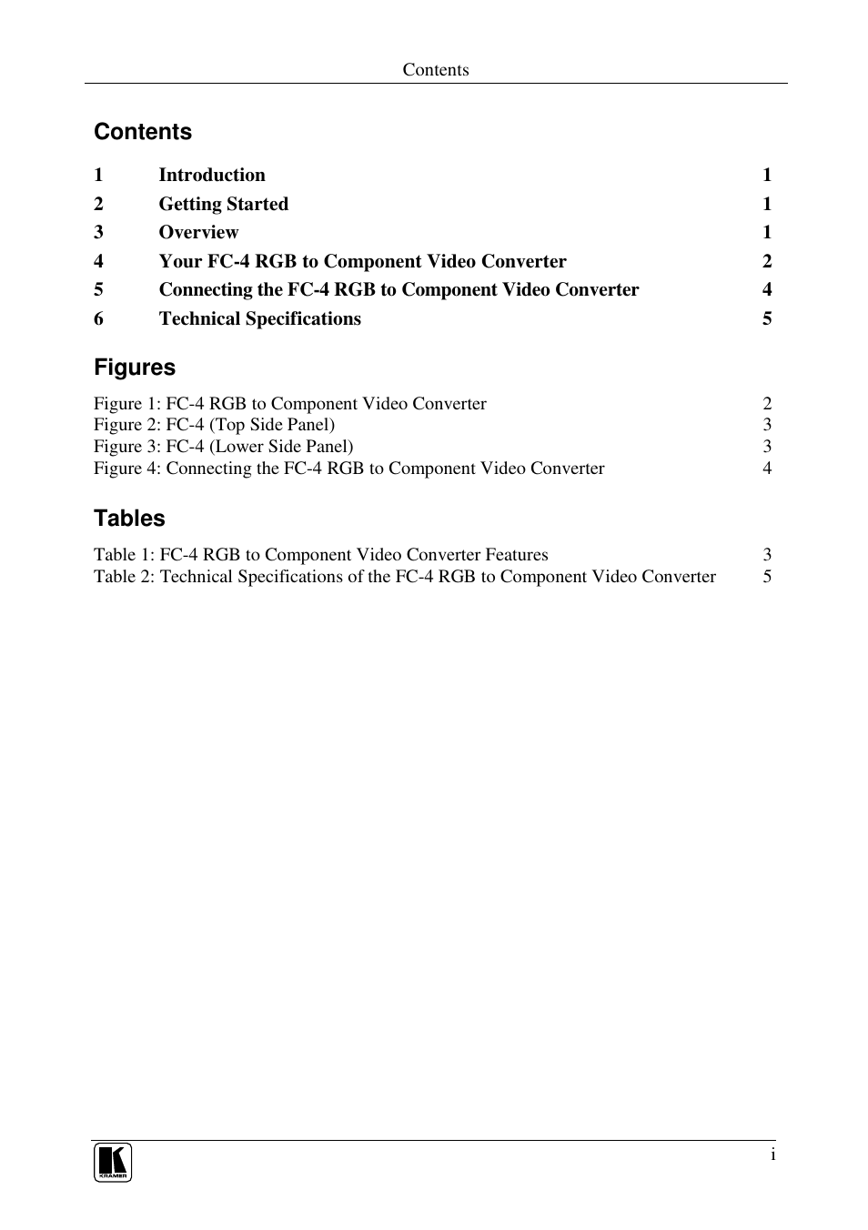 Kramer Electronics FC-4 User Manual | Page 2 / 9