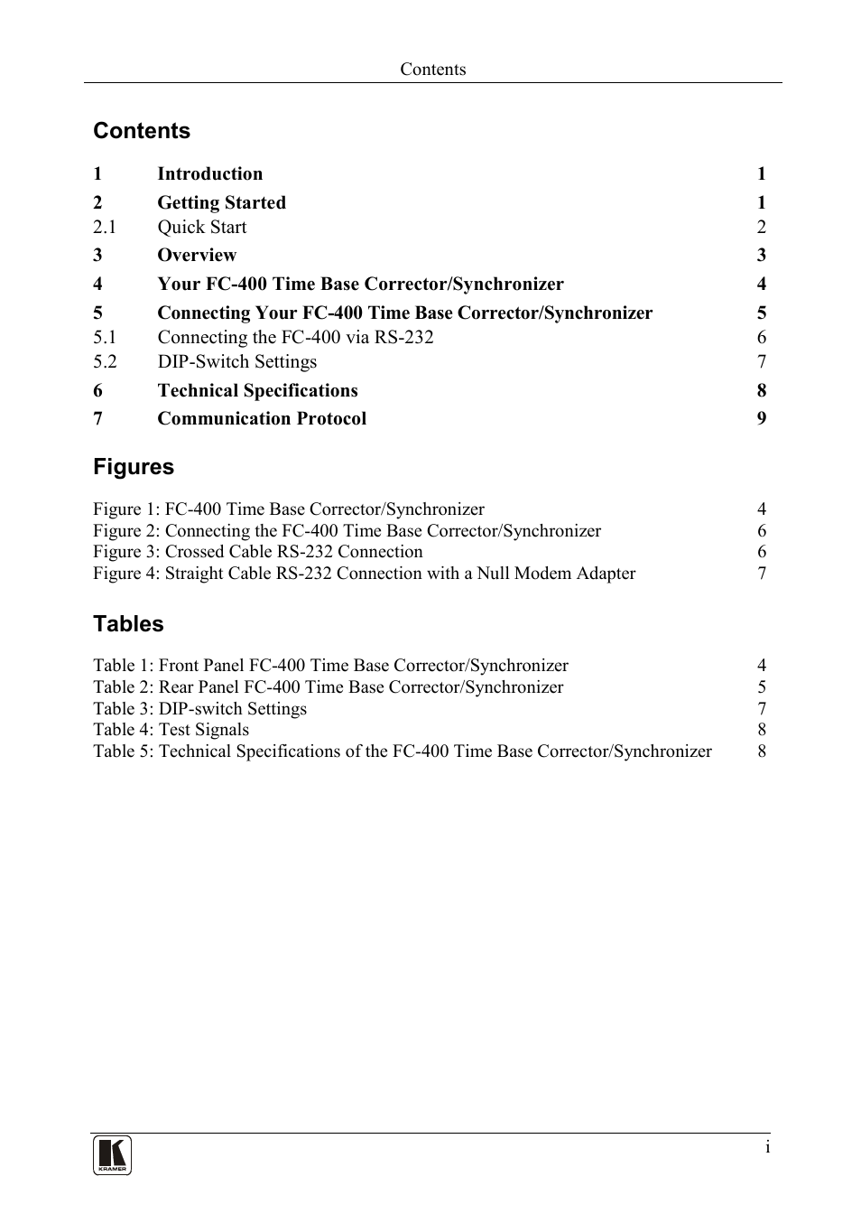 Kramer Electronics FC-400 User Manual | Page 2 / 14