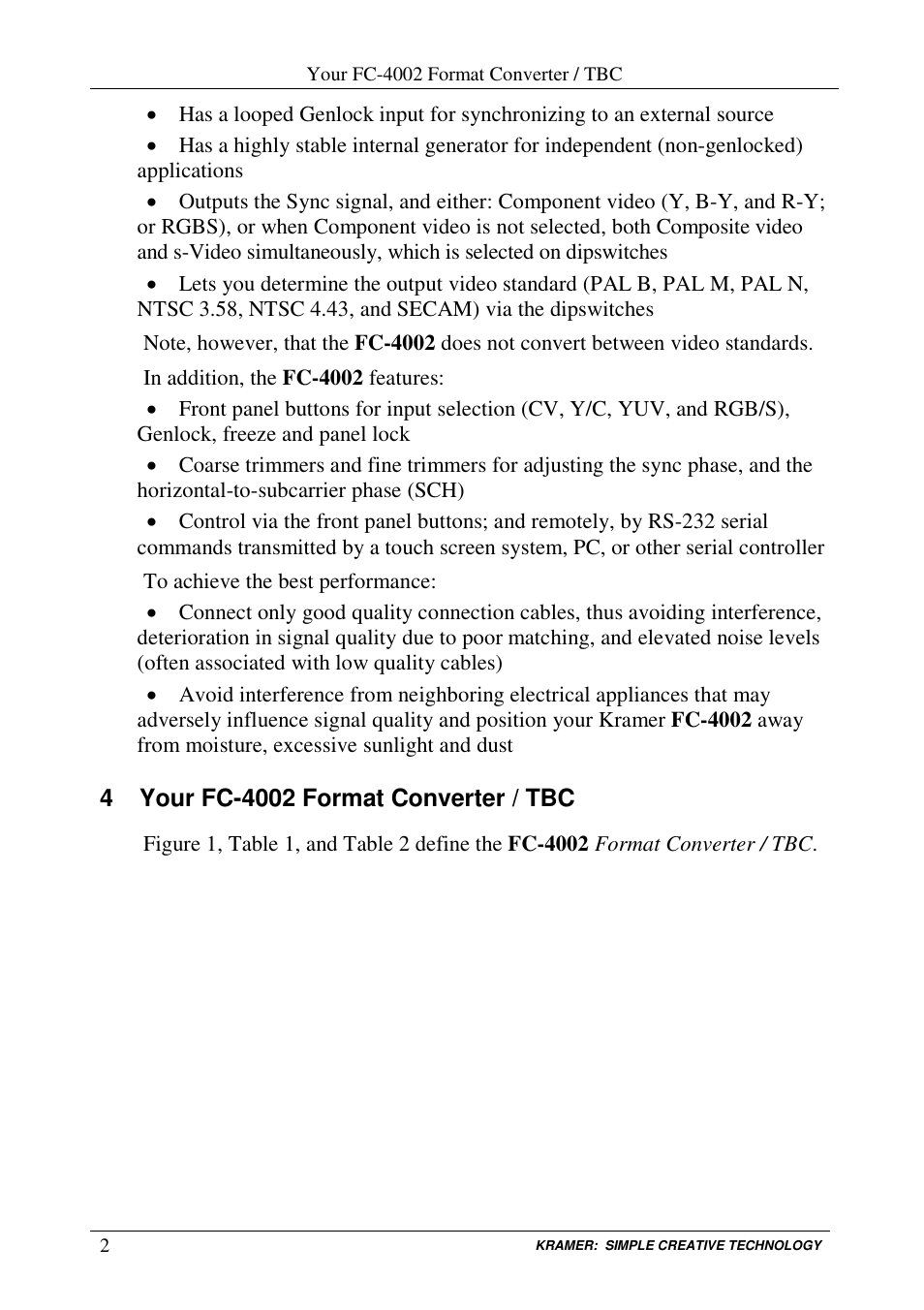 Kramer Electronics FC-4002 User Manual | Page 4 / 15