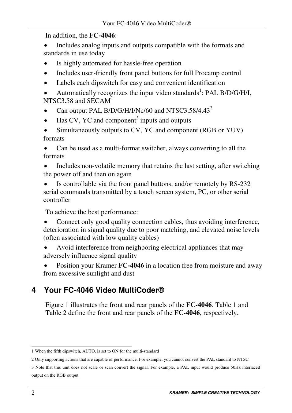 Kramer Electronics FC-4046 User Manual | Page 4 / 15