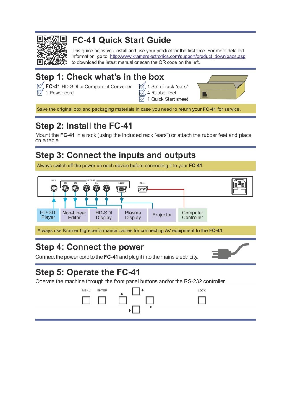 Kramer Electronics FC-41 User Manual | Page 2 / 21