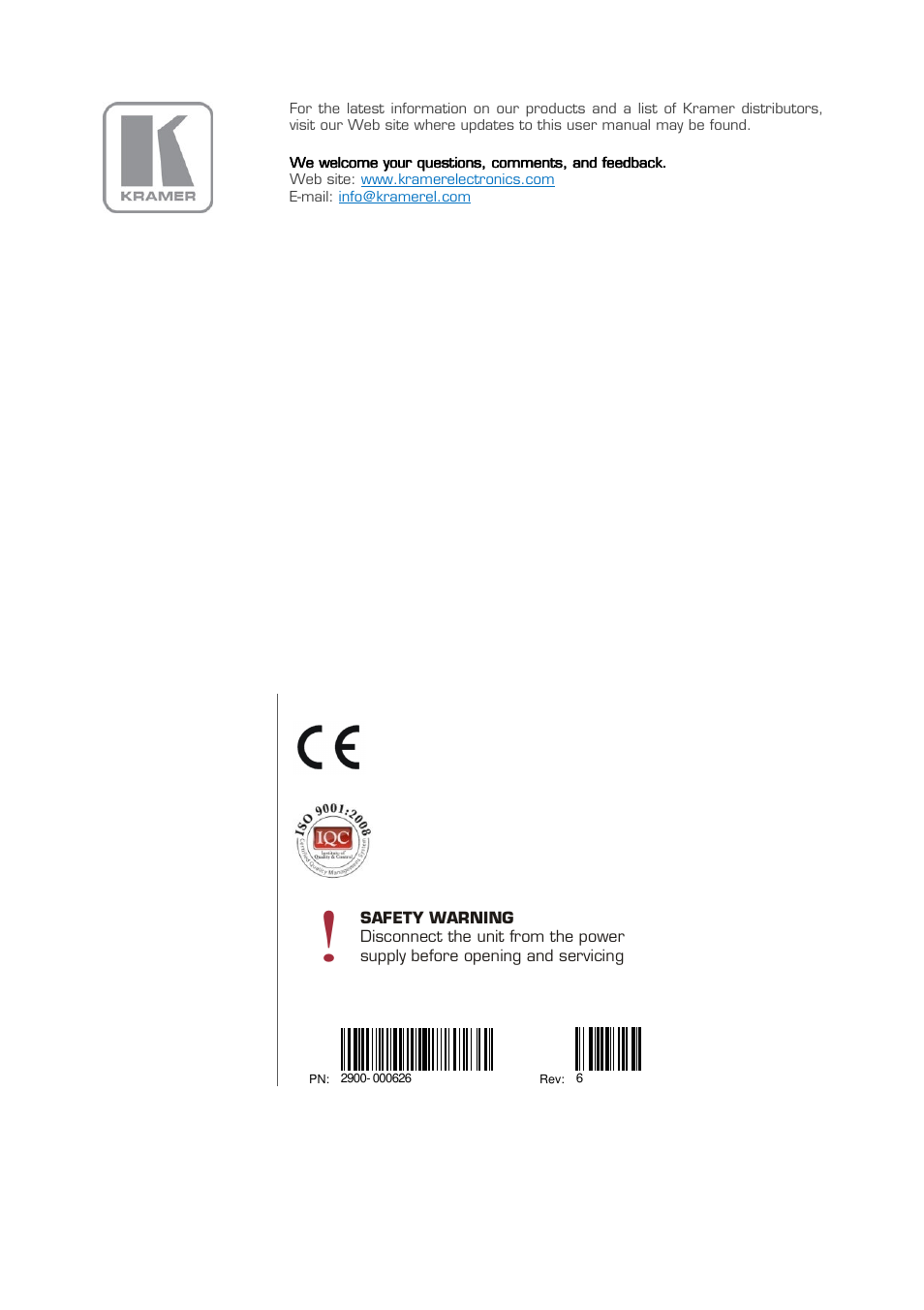 Kramer Electronics FC-46xl User Manual | Page 14 / 14