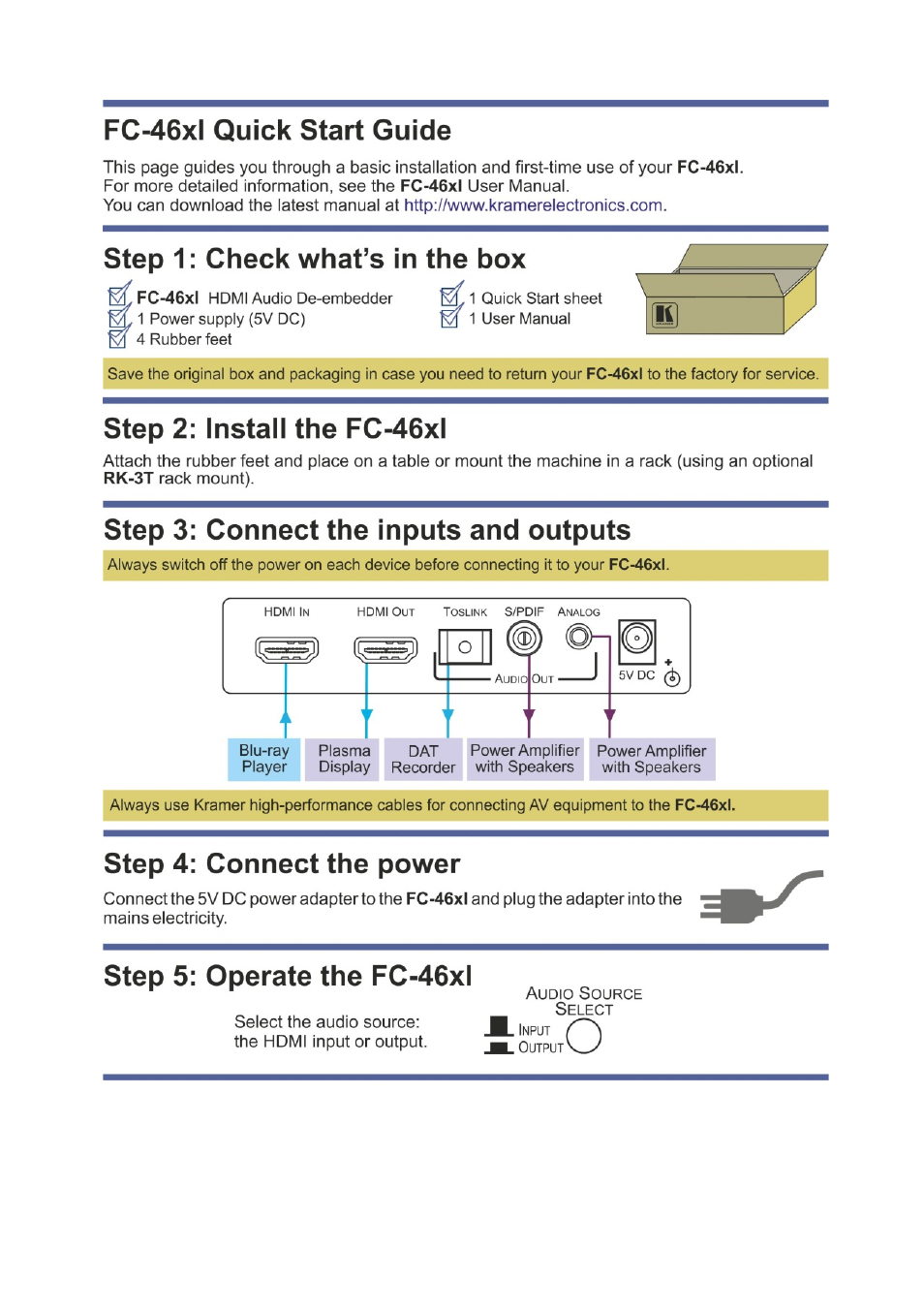 Kramer Electronics FC-46xl User Manual | Page 2 / 14