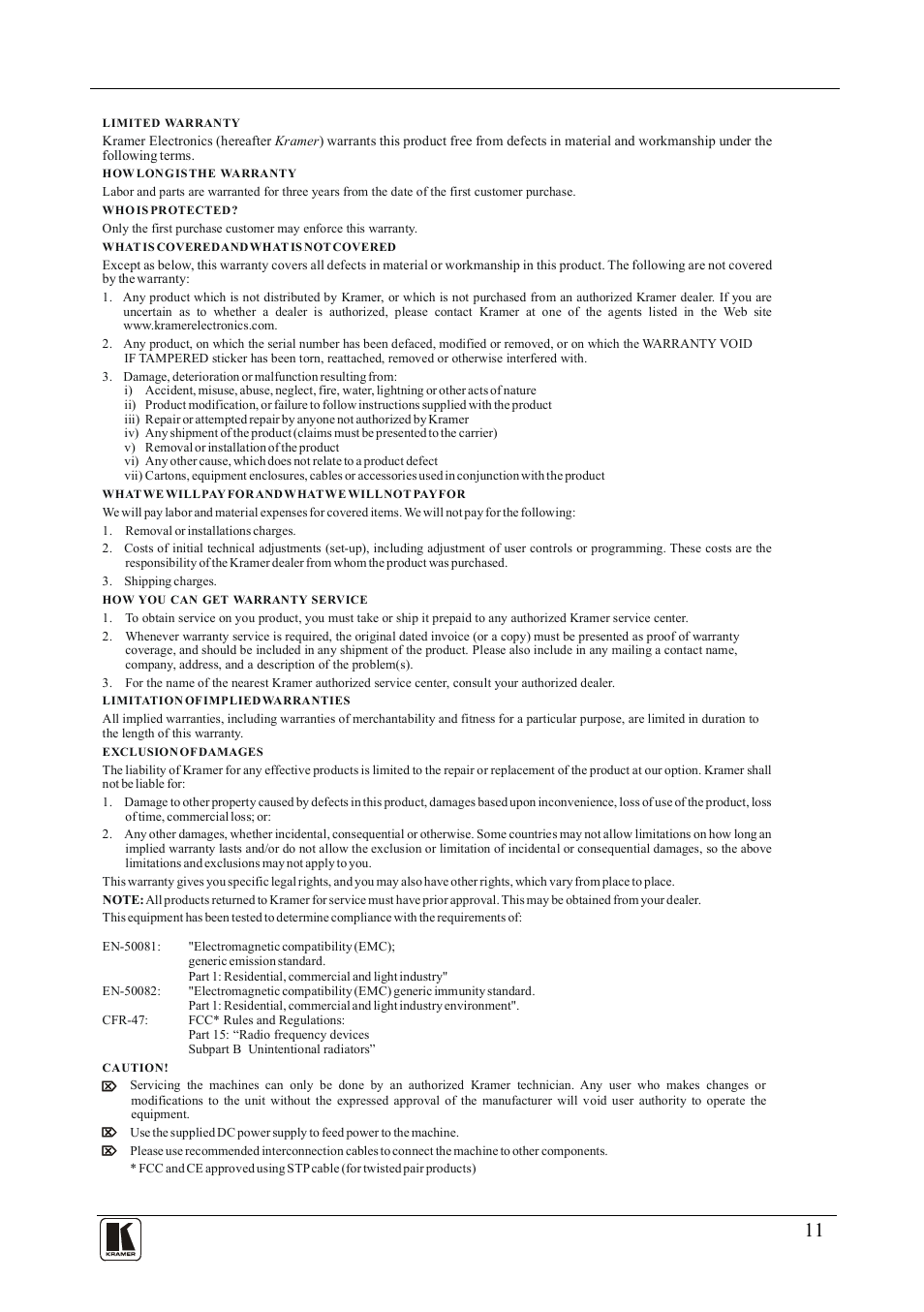 Kramer Electronics FC-48 User Manual | Page 13 / 14