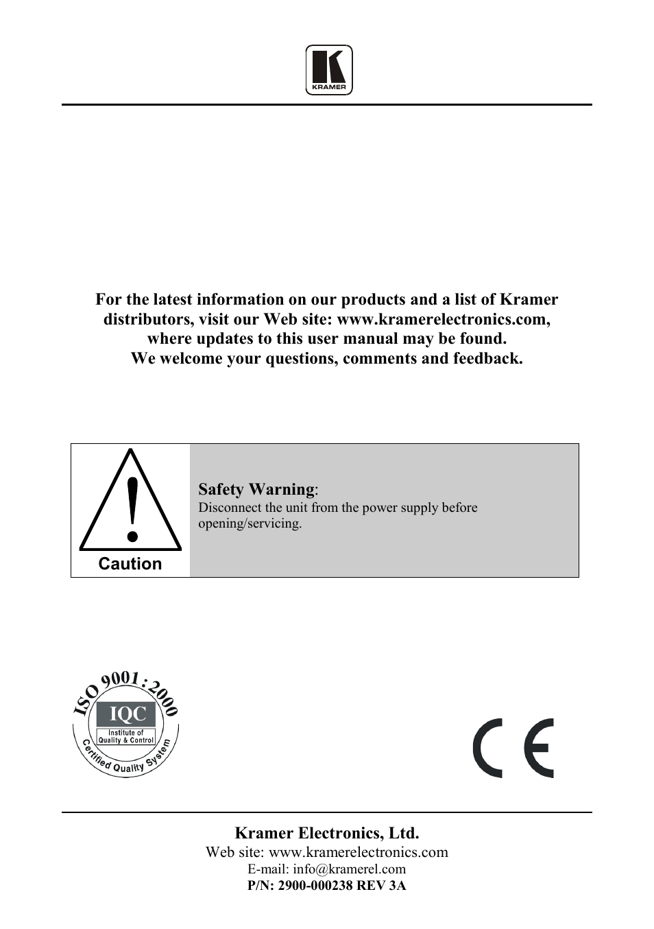 Kramer Electronics FC-48 User Manual | Page 14 / 14