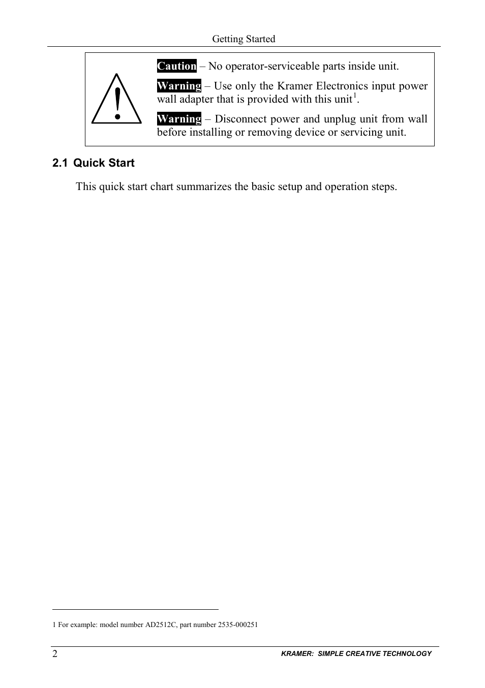 1 quick start, Quick start | Kramer Electronics FC-48 User Manual | Page 4 / 14