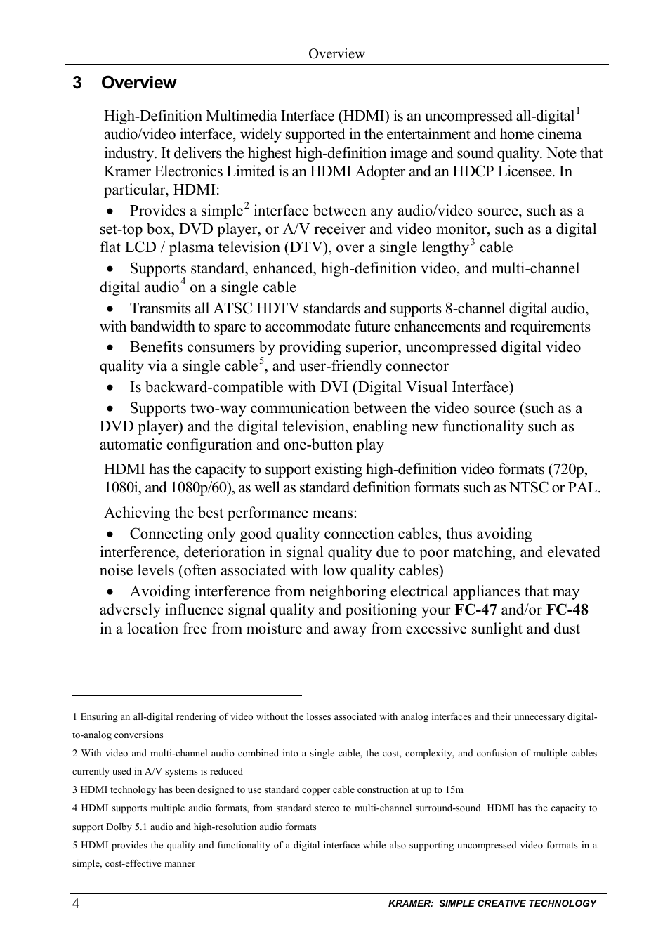 3 overview, Overview | Kramer Electronics FC-48 User Manual | Page 6 / 14