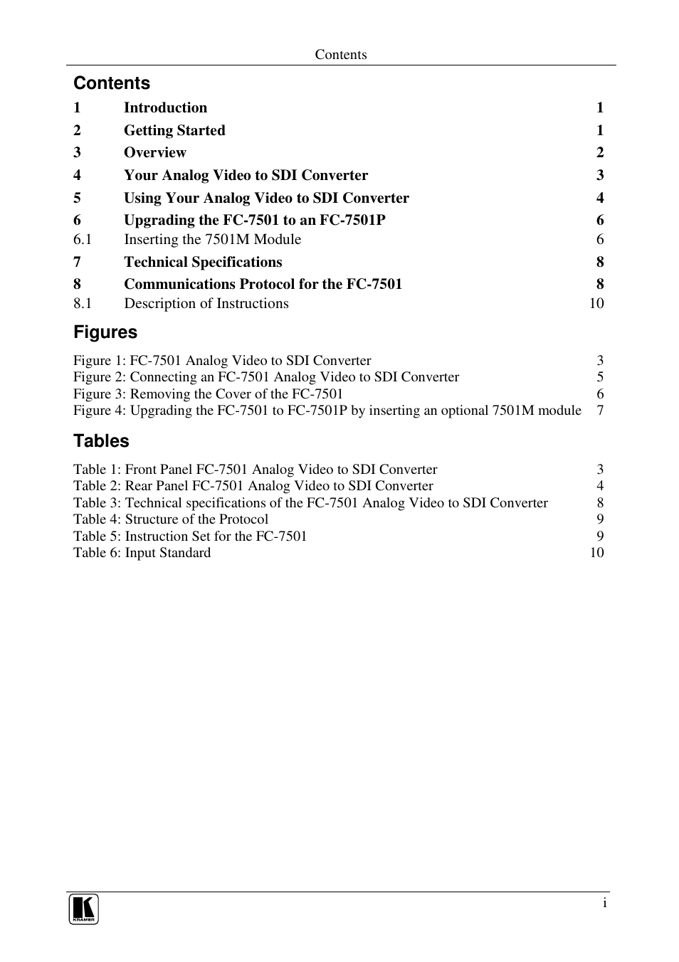 Kramer Electronics FC-7501 User Manual | Page 2 / 15