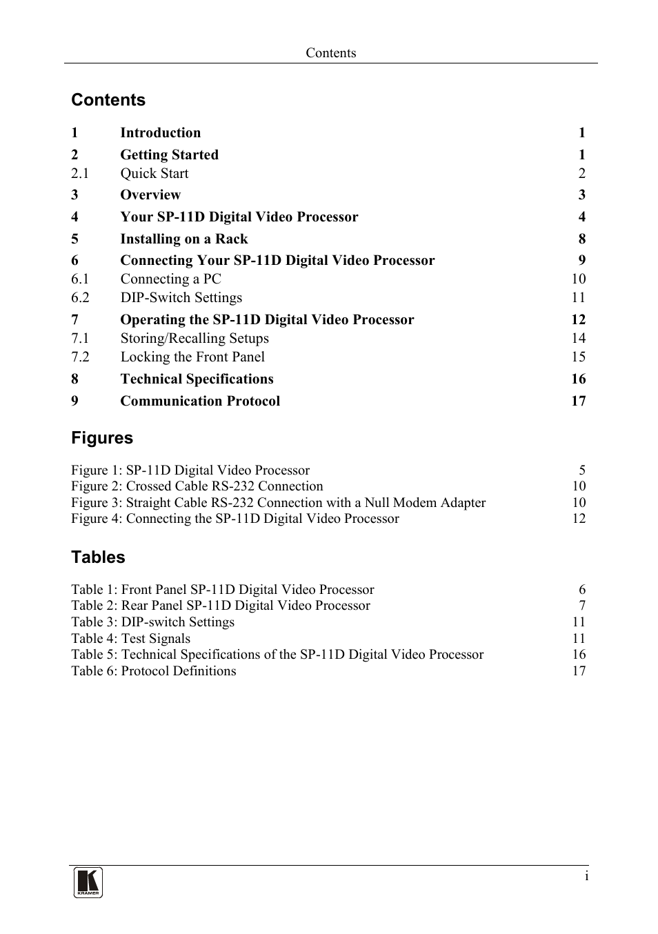 Kramer Electronics SP-11D User Manual | Page 2 / 23