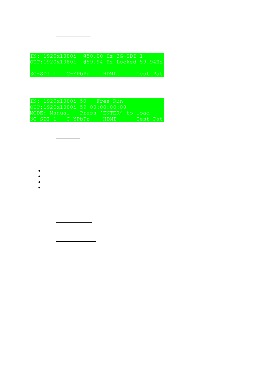 Start-up screen, Main menu, Mcfrc settings | Standard settings | Kramer Electronics SP-14 User Manual | Page 17 / 34
