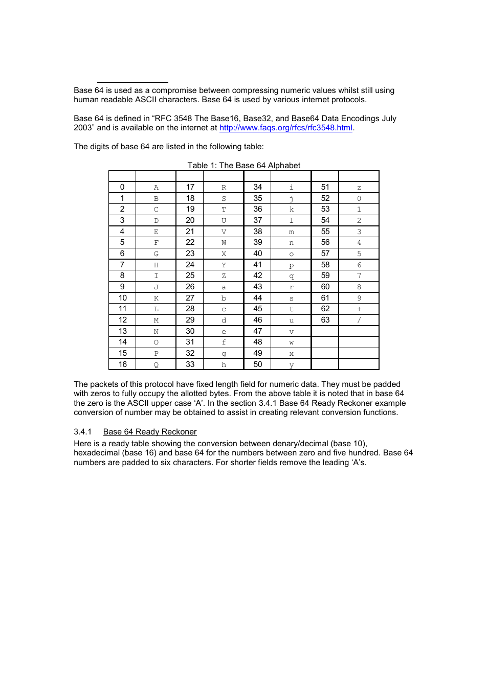 4 base 64 encoding, 1 base 64 ready reckoner | Kramer Electronics SP-14 User Manual | Page 24 / 28