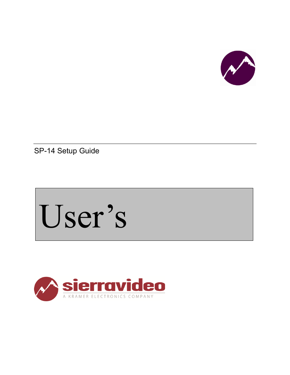 Kramer Electronics SP-14 User Manual | 19 pages