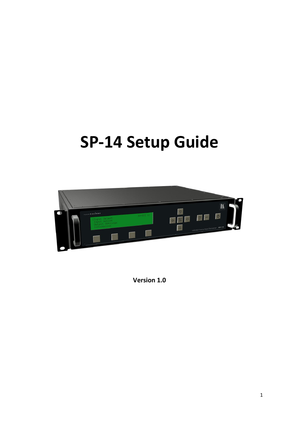 Sp-14 setup guide | Kramer Electronics SP-14 User Manual | Page 2 / 19