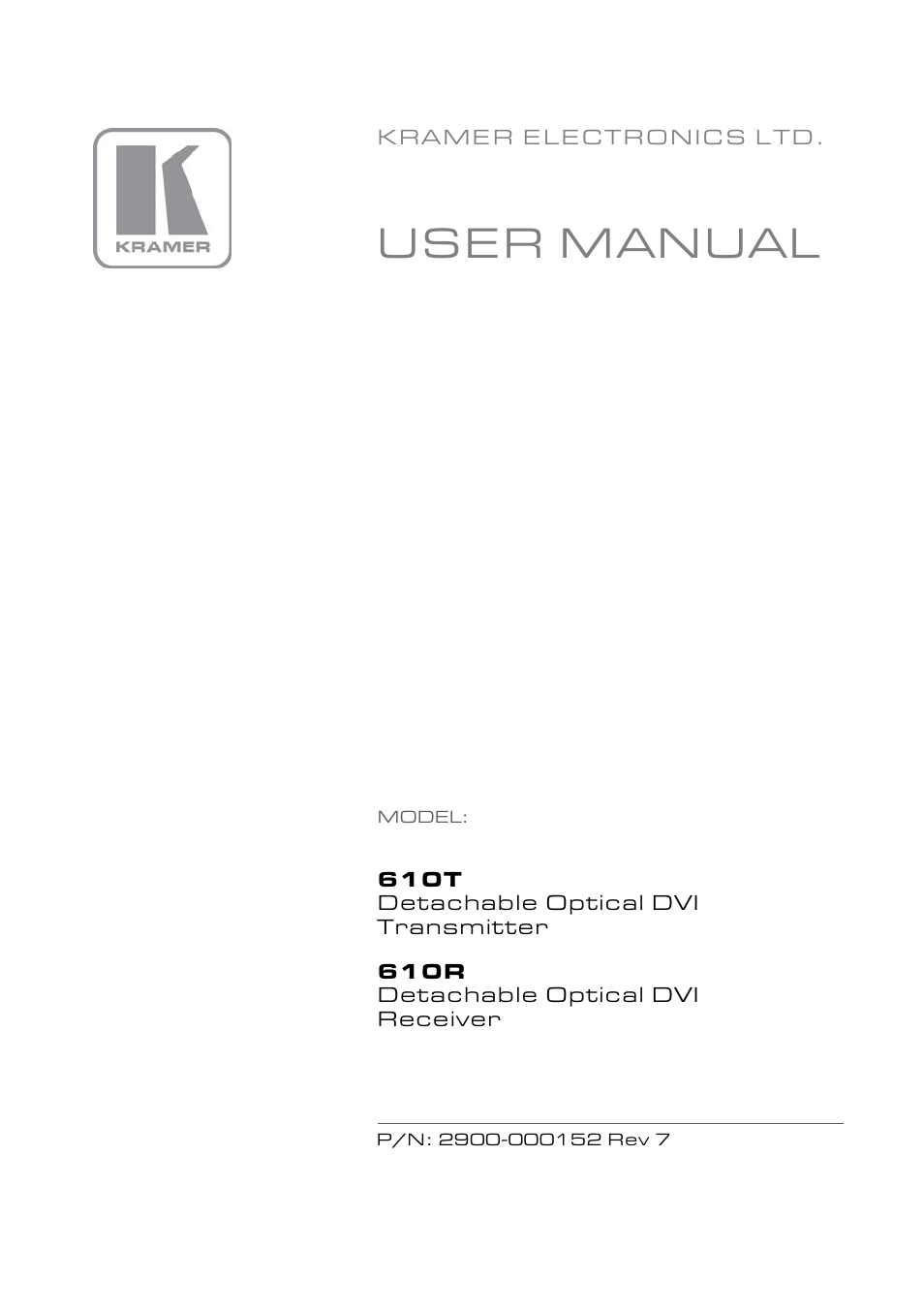 Kramer Electronics 610T User Manual | 13 pages