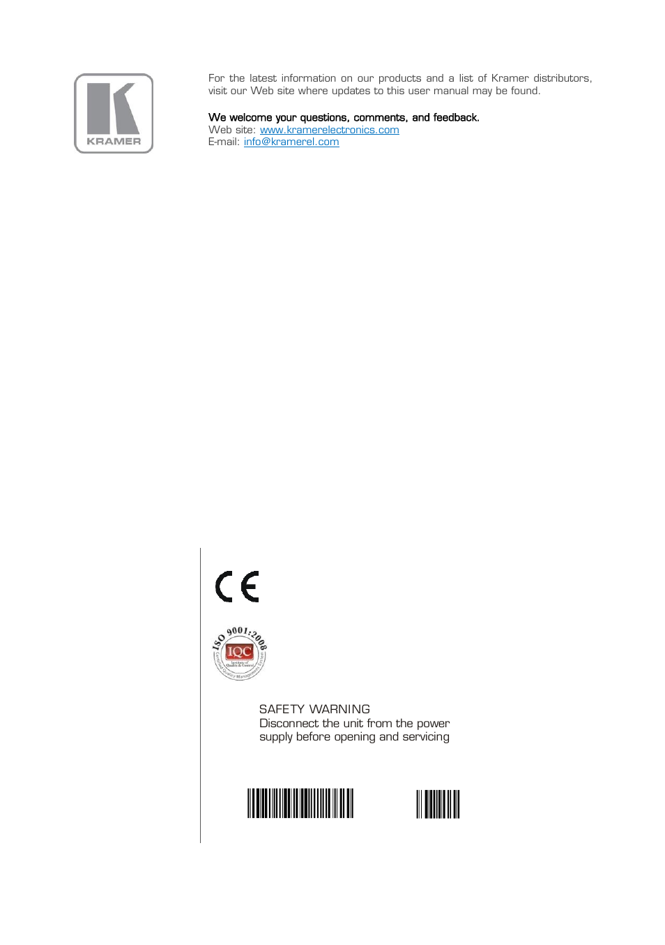 Kramer Electronics 610T User Manual | Page 13 / 13