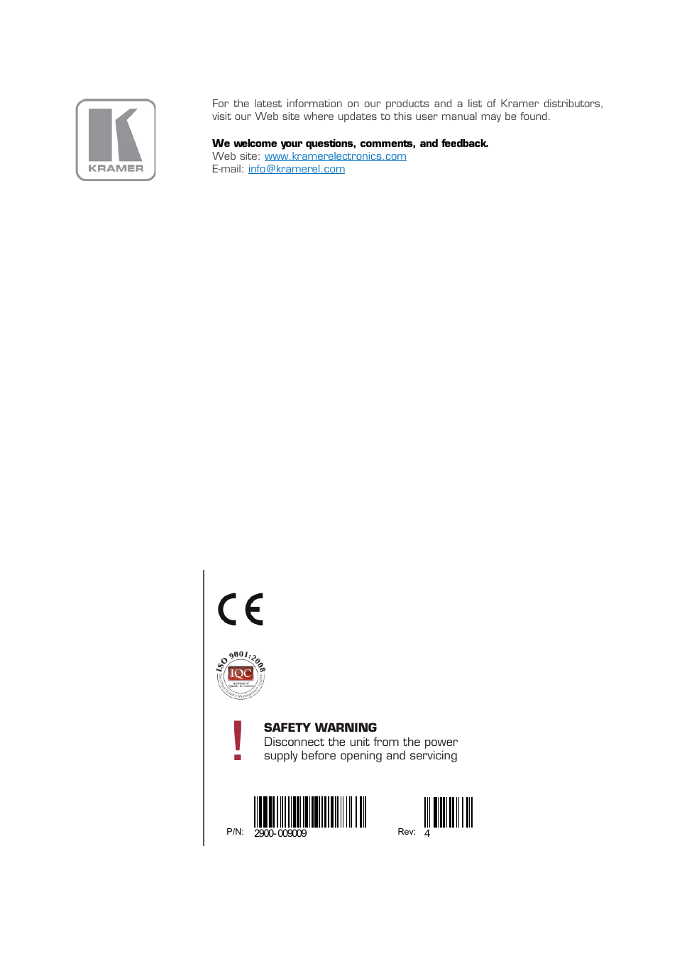 Kramer Electronics 611T User Manual | Page 13 / 13