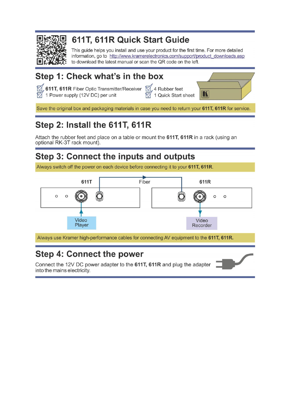 Kramer Electronics 611T User Manual | Page 2 / 13