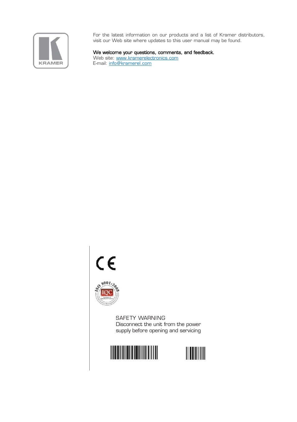 Kramer Electronics 614R/T User Manual | Page 14 / 14