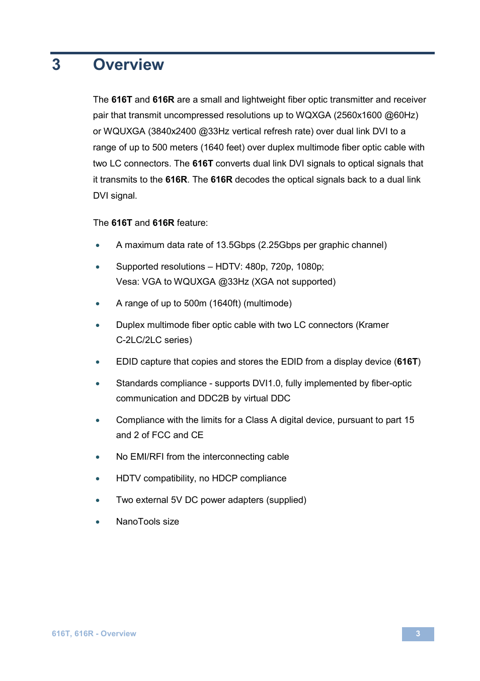 3 overview, Overview, 3overview | Kramer Electronics 616R/T User Manual | Page 6 / 14