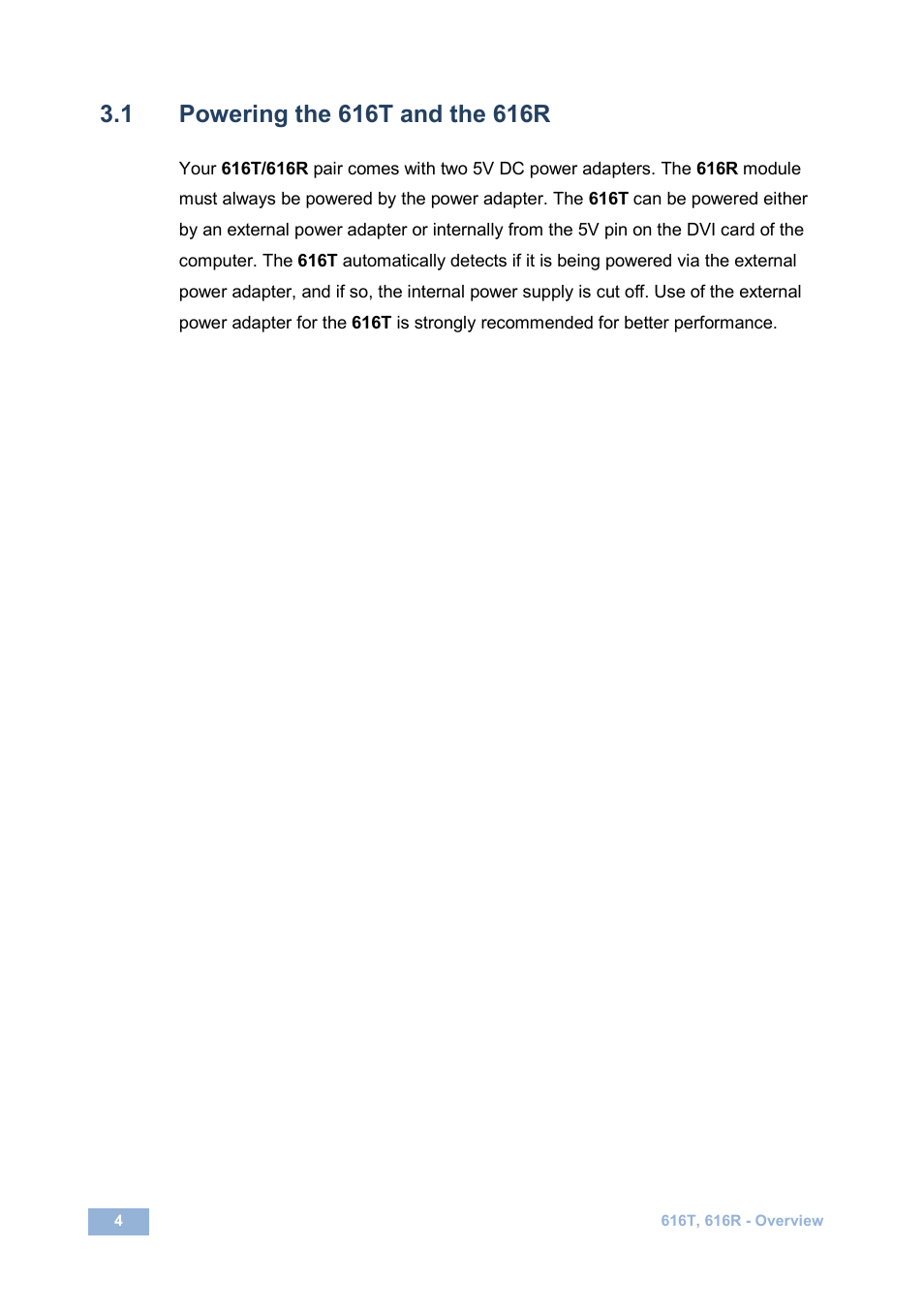 1 powering the 616t and the 616r, Powering the 616t and the 616r | Kramer Electronics 616R/T User Manual | Page 7 / 14