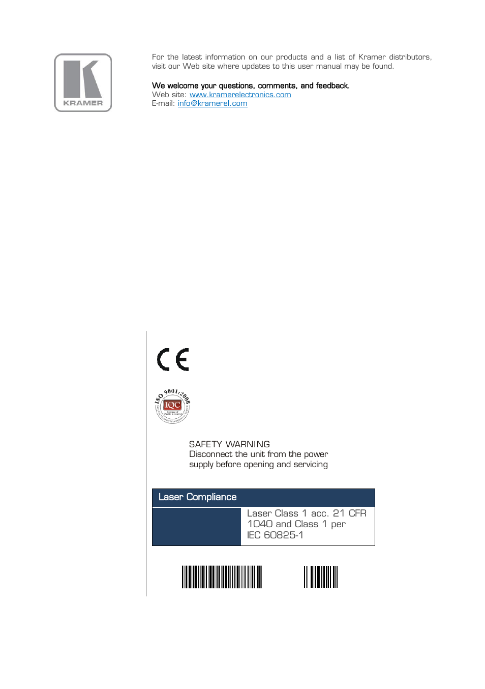 Kramer Electronics 621T User Manual | Page 17 / 17