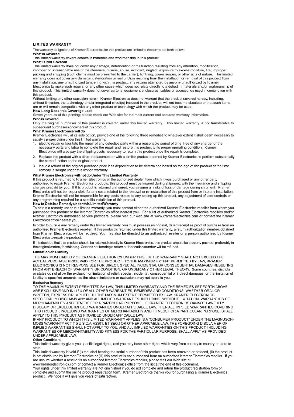 Kramer Electronics 640T User Manual | Page 14 / 15