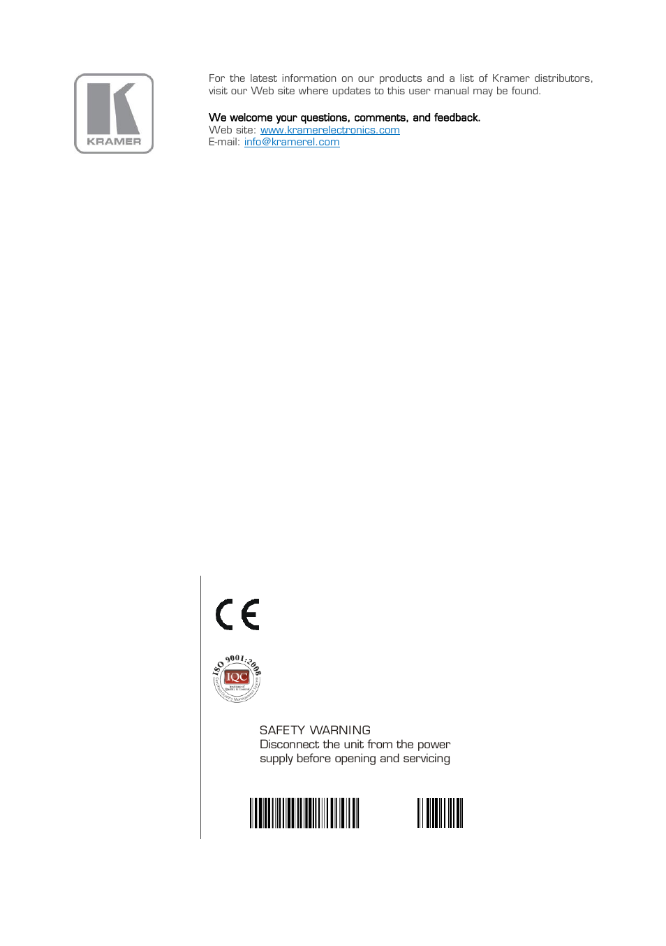 Kramer Electronics 640T User Manual | Page 15 / 15