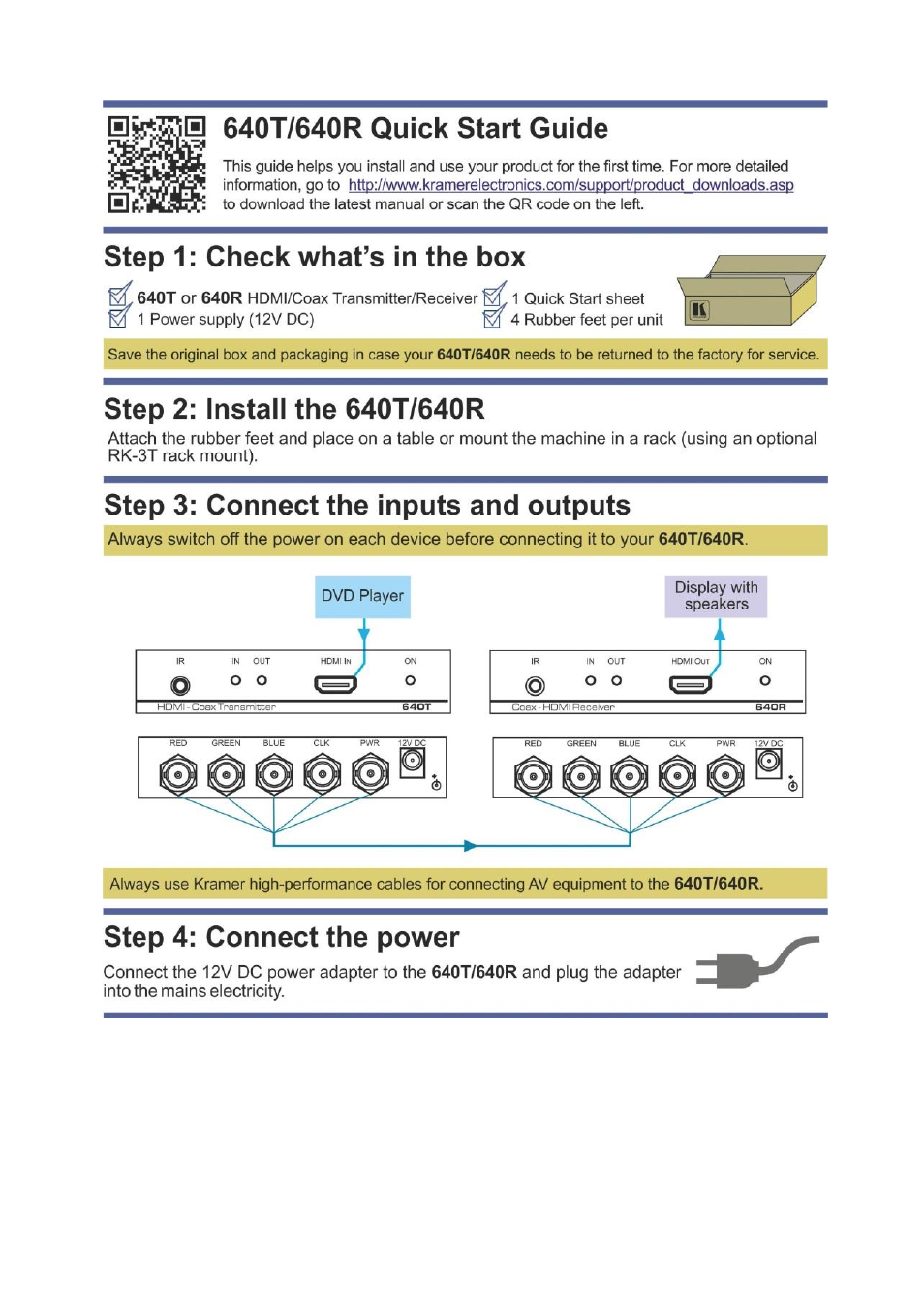 Kramer Electronics 640T User Manual | Page 2 / 15
