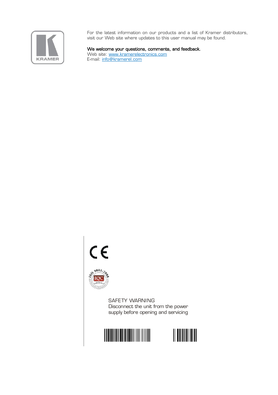 Kramer Electronics 650T User Manual | Page 15 / 15