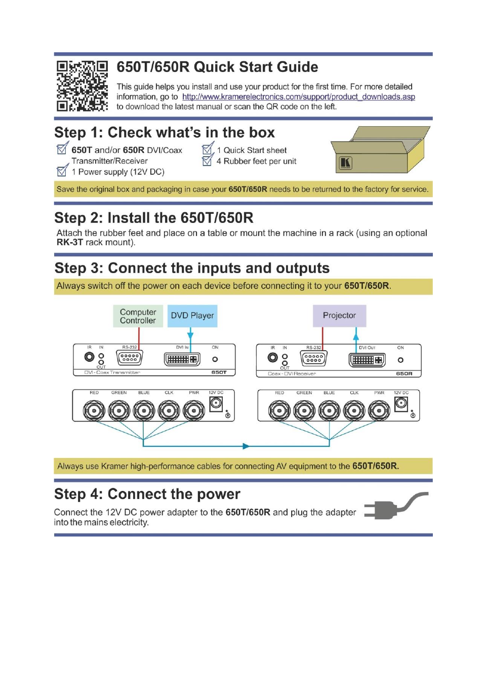 Kramer Electronics 650T User Manual | Page 2 / 15