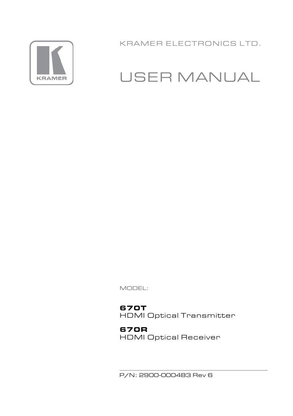 Kramer Electronics 670T User Manual | 14 pages