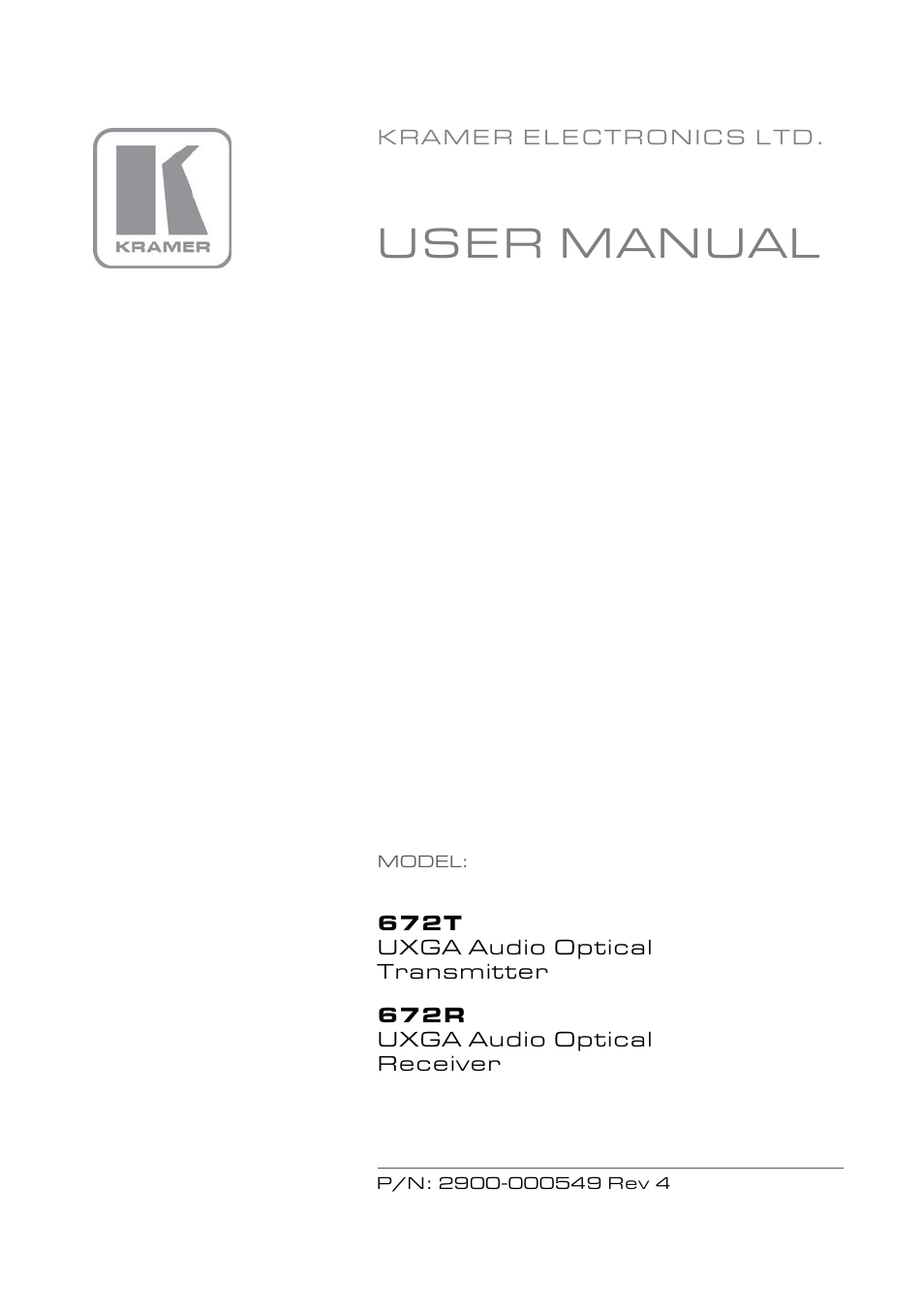 Kramer Electronics 672T User Manual | 14 pages