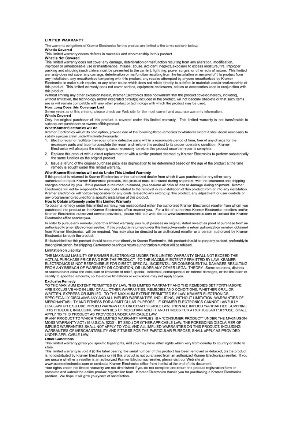Kramer Electronics 690T User Manual | Page 12 / 13