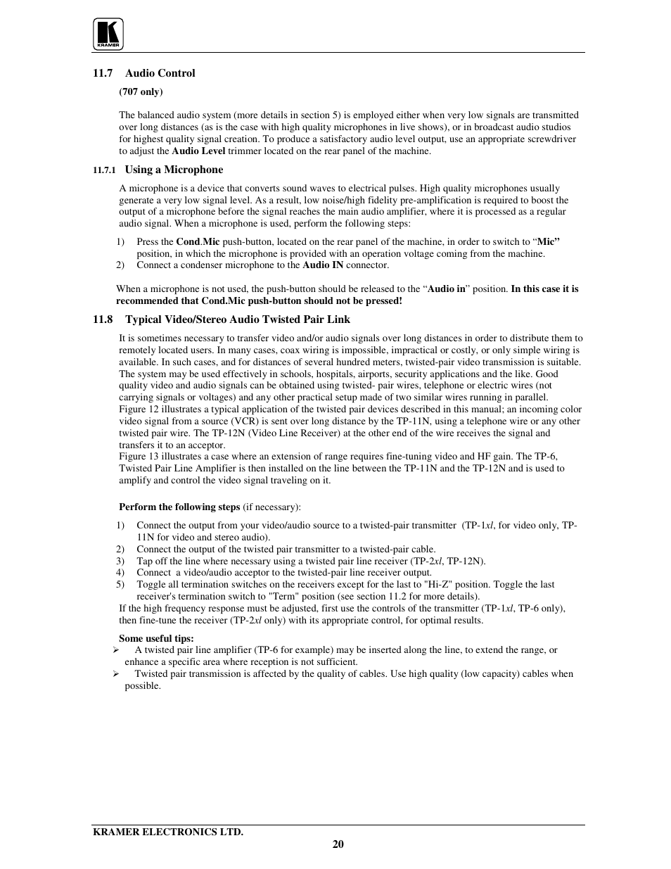Kramer Electronics 704 User Manual | Page 23 / 32