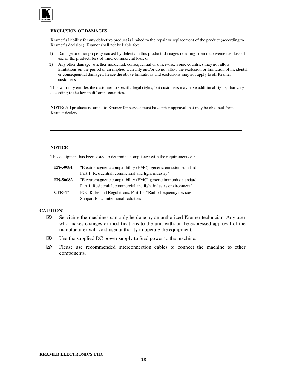 Kramer Electronics 704 User Manual | Page 31 / 32