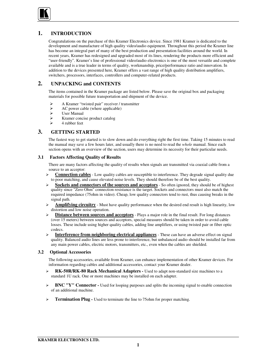 Kramer Electronics 704 User Manual | Page 4 / 32