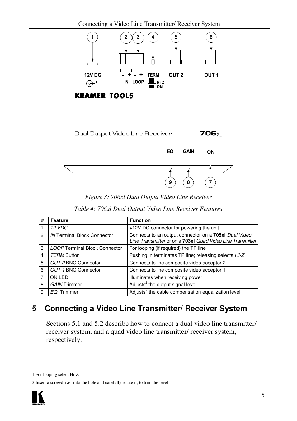 Kramer Electronics 705xl User Manual | Page 9 / 16