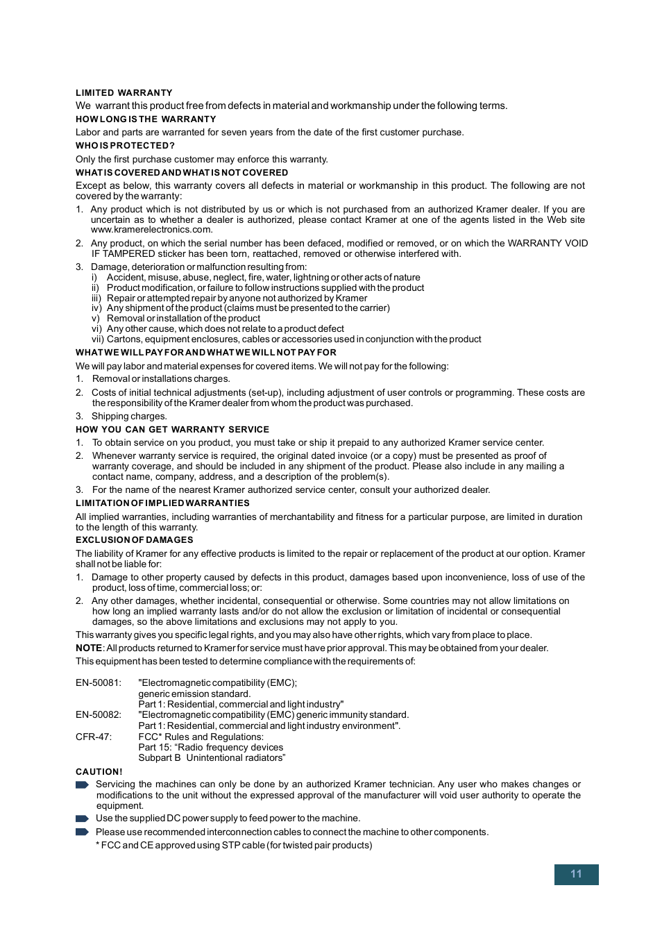 Kramer Electronics 712N User Manual | Page 14 / 15