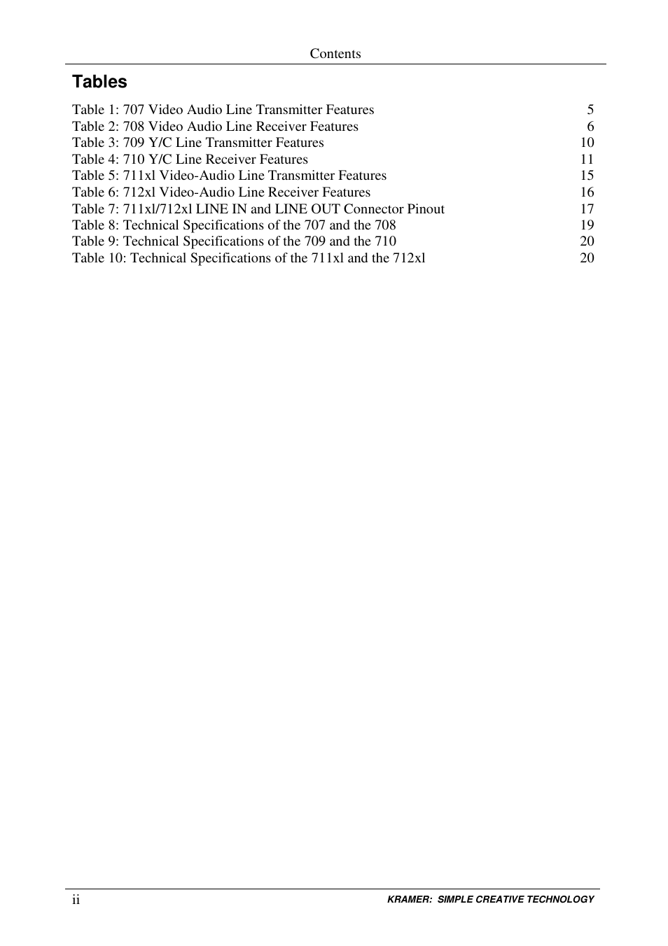 Kramer Electronics 711xl User Manual | Page 3 / 25