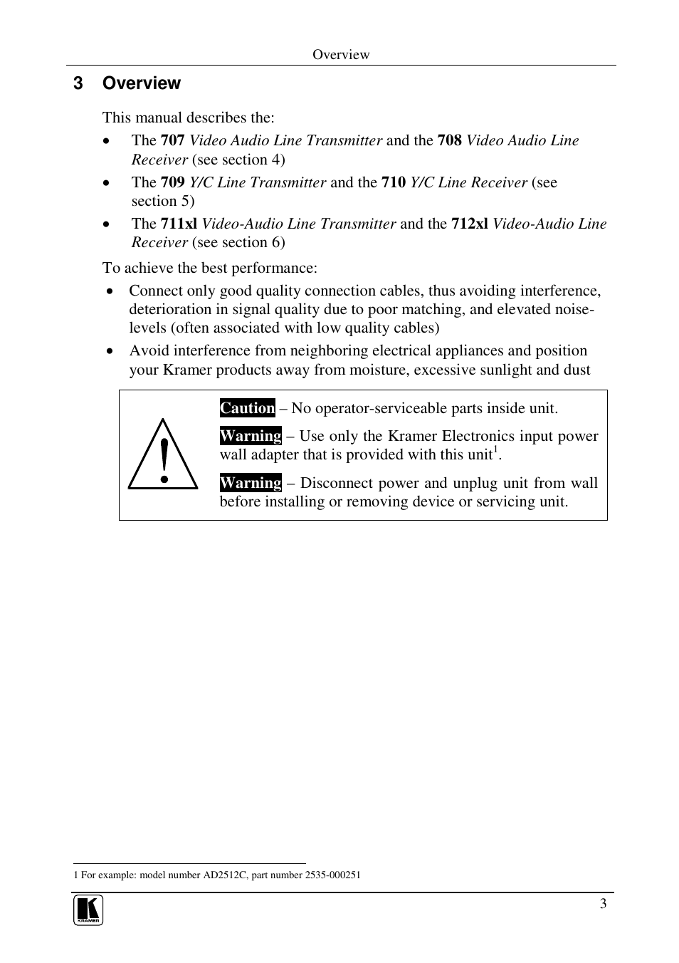3 overview | Kramer Electronics 711xl User Manual | Page 6 / 25