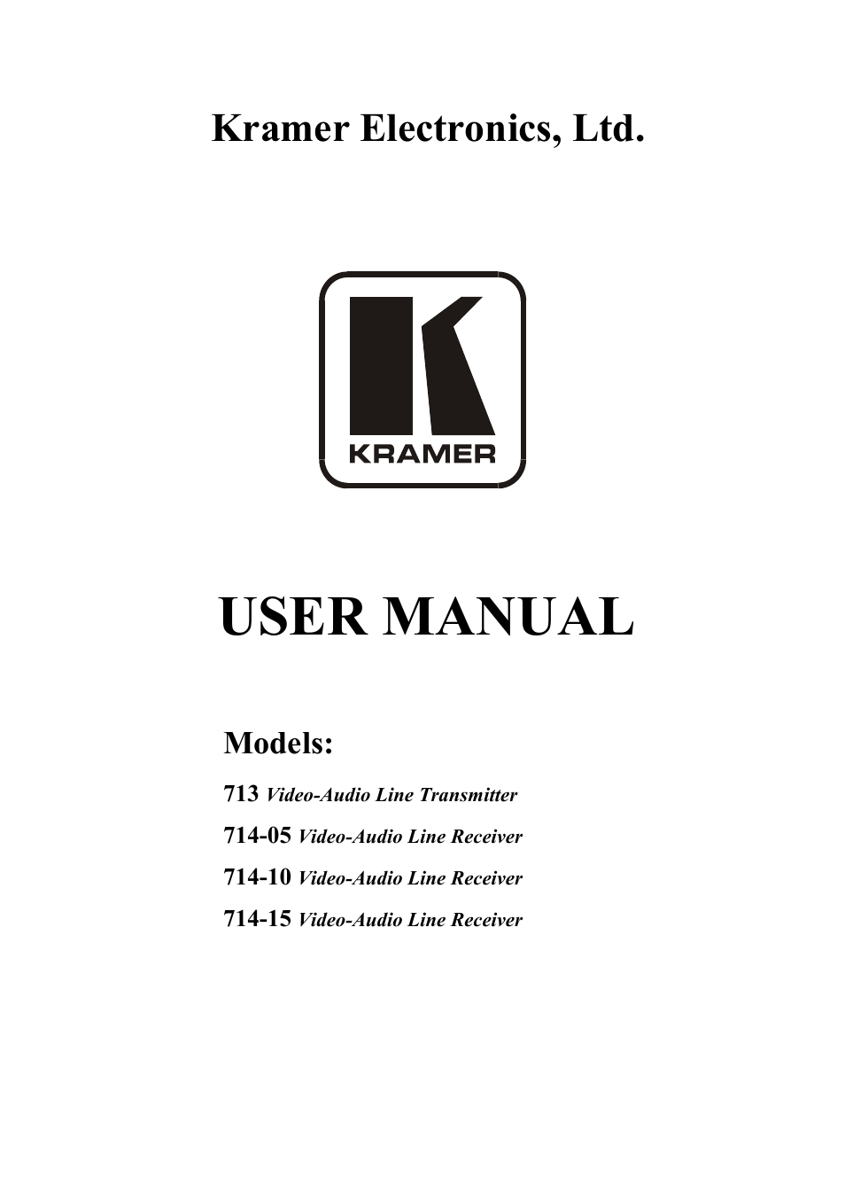 Kramer Electronics 714 User Manual | 14 pages